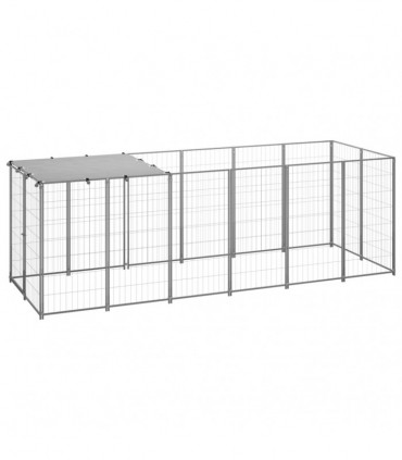 vidaXL Dog Kennel Silver 330x110x110 cm Steel