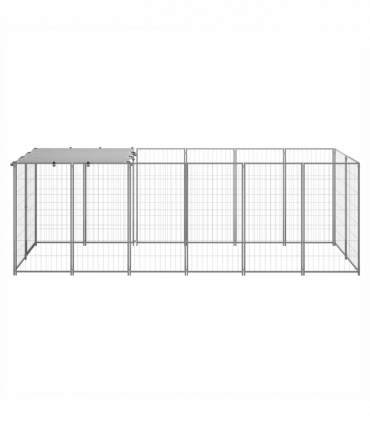 vidaXL Dog Kennel Silver 330x110x110 cm Steel