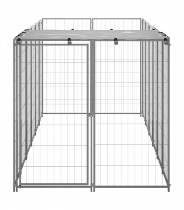 vidaXL Dog Kennel Silver 330x110x110 cm Steel