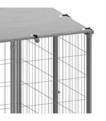 vidaXL Dog Kennel Silver 330x110x110 cm Steel