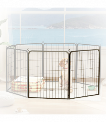 Foldable Steel Pet Enclosure - Secure Space for Pets - Versatile Design