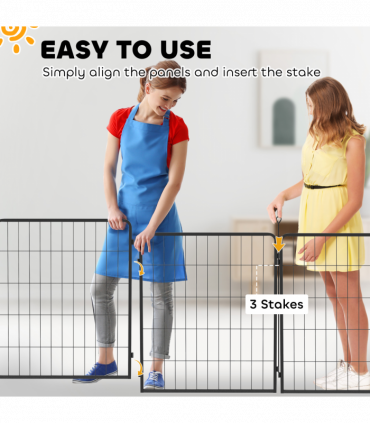 Foldable Steel Pet Enclosure - Secure Space for Pets - Versatile Design