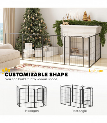 Foldable Steel Pet Enclosure - Secure Space for Pets - Versatile Design