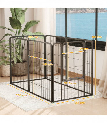 Foldable Steel Pet Enclosure - Secure Space for Pets - Versatile Design