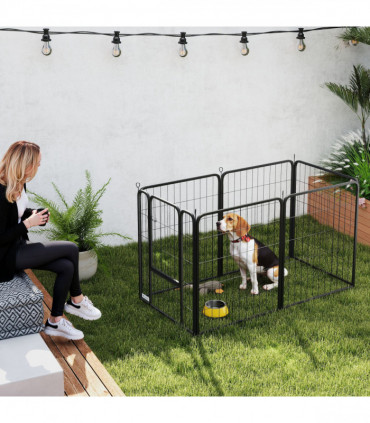 Foldable Steel Pet Enclosure - Secure Space for Pets - Versatile Design