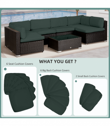 Polyester Grey 65cm x 65cm x 8cm Cushion Covers Pack of 14 Seat Large Small