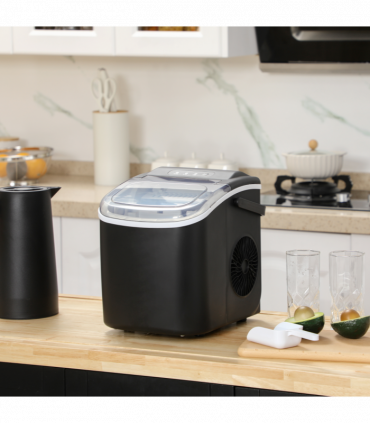 Ice Maker w/ Ice Scoop Basket 12Kg in 24 Hrs 9 Cubes Ready in 6-12Mins