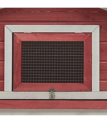 Rabbit Hutch Red 303x60x86 cm Solid Pine & Fir Wood