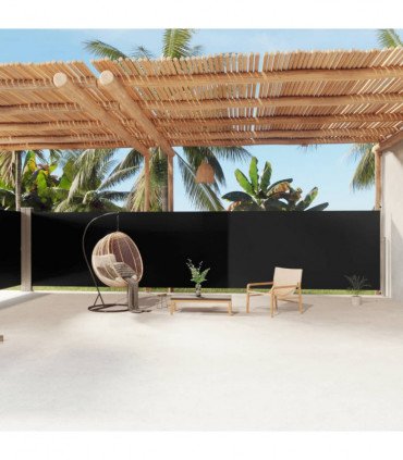 Retractable Side Awning Black 180x1200 cm