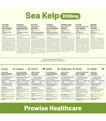 Sea Kelp 2000mg 200 Vegan Tablets | Natural Source of Iodine | Premium Ingredients | Proudly made in the UK by Prowise