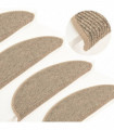 Self-adhesive Stair Mats 15 pcs 56x20 cm Dark Beige