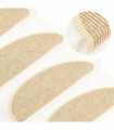 Self-adhesive Stair Mats 15 pcs 56x20 cm Light Beige