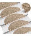 Self-adhesive Stair Mats Sisal-Look 15 pcs 65x25 cm Dark Beige