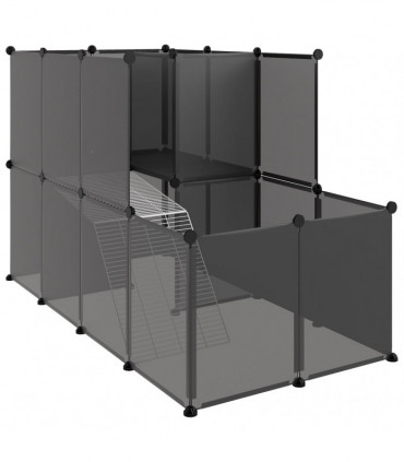 Small Animal Cage Black 142x74x93 cm PP and Steel