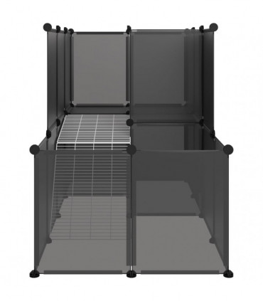 Small Animal Cage Black 142x74x93 cm PP and Steel