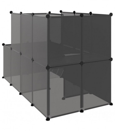 Small Animal Cage Black 142x74x93 cm PP and Steel