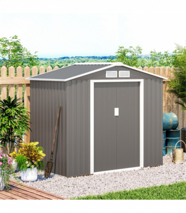 Steel Storage Shed Garden Tool house 7' x 4'  White-AS ( Amazon Shipping)（Prohibited by WalMart）