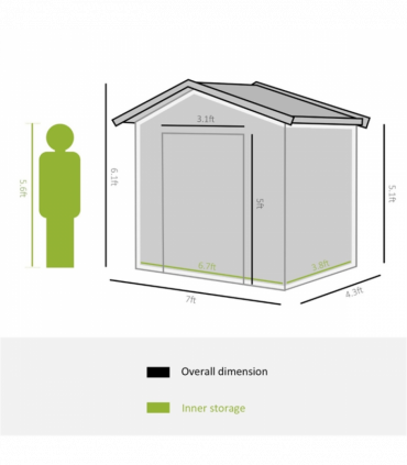 Steel Storage Shed Garden Tool house 7' x 4'  White-AS ( Amazon Shipping)（Prohibited by WalMart）