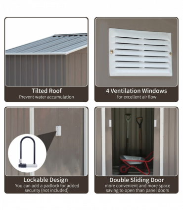 Steel Storage Shed Garden Tool house 7' x 4'  White-AS ( Amazon Shipping)（Prohibited by WalMart）