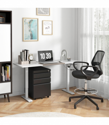 Vinsetto 3 Drawer Vertical File Cabinet Lockable Metal Filling Cabinet Black