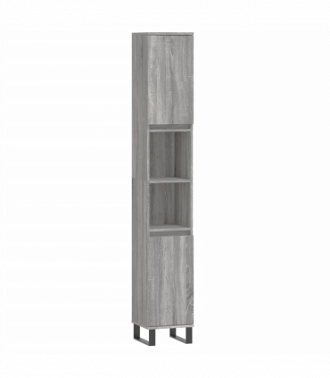 vidaXL 3 Piece Bathroom Furniture Set Grey Sonoma Engineered Wood