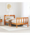 vidaXL Bed Frame with Headboard without Mattress Wax Brown 100x200 cm
