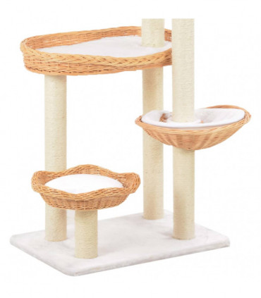 vidaXL Cat Tree with Sisal Scratching Post Natural Willow Wood