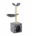 vidaXL Cat Tree with Sisal Scratching Posts 105 cm Paw Prints Grey