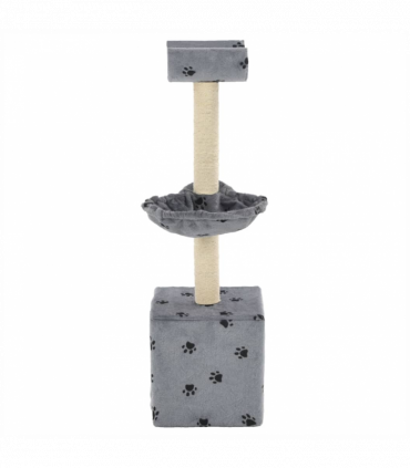 vidaXL Cat Tree with Sisal Scratching Posts 105 cm Paw Prints Grey