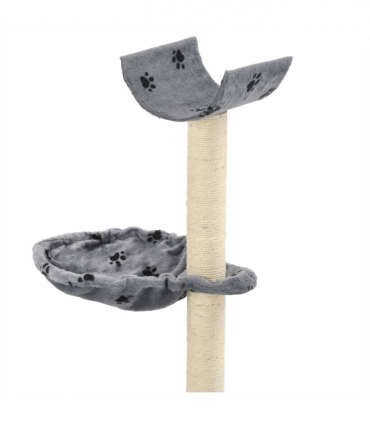vidaXL Cat Tree with Sisal Scratching Posts 105 cm Paw Prints Grey