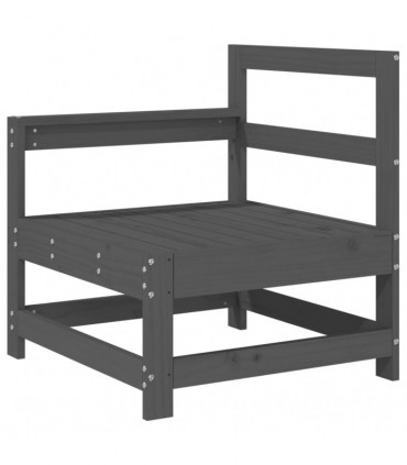 vidaXL Garden Corner Sofa Grey Solid Wood Pine