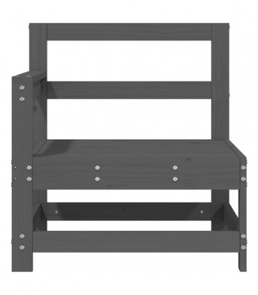 vidaXL Garden Corner Sofa Grey Solid Wood Pine