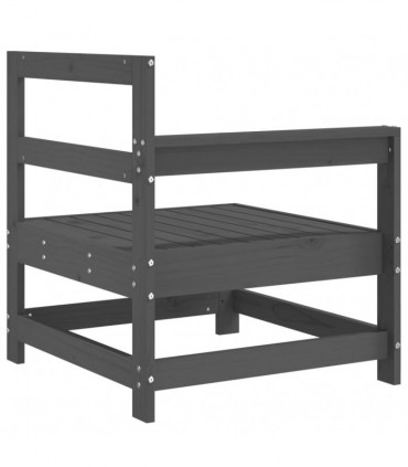 vidaXL Garden Corner Sofa Grey Solid Wood Pine