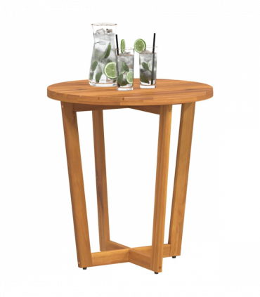 vidaXL Garden Side Table Round Ø70x75 cm Solid Wood Acacia