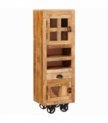 vidaXL Highboard with Drawer Brown 40 x 30 x 120.5 cm Solid mango wood