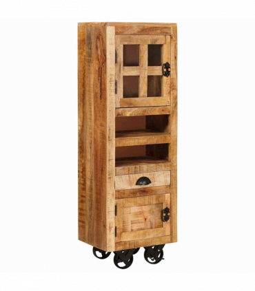 vidaXL Highboard with Drawer Brown 40 x 30 x 120.5 cm Solid mango wood