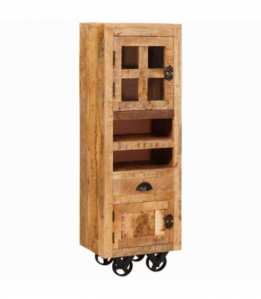 vidaXL Highboard with Drawer Brown 40 x 30 x 120.5 cm Solid mango wood