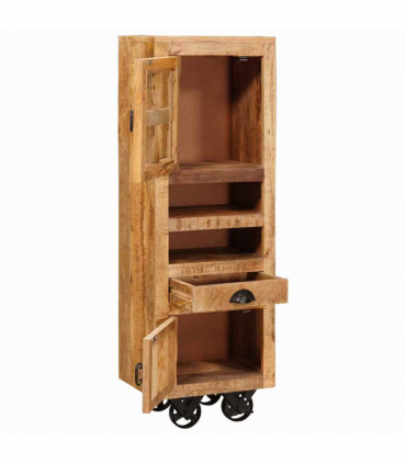 vidaXL Highboard with Drawer Brown 40 x 30 x 120.5 cm Solid mango wood