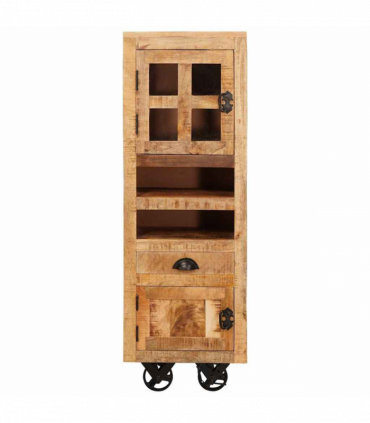 vidaXL Highboard with Drawer Brown 40 x 30 x 120.5 cm Solid mango wood