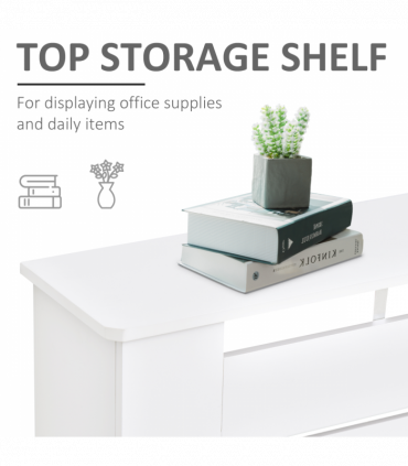 HOMCOM Modern Radiator Cover Cabinet Slatted Design MDF White Medium