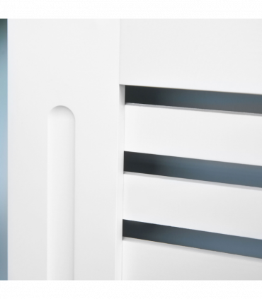 HOMCOM Modern Radiator Cover Cabinet Slatted Design MDF White Medium