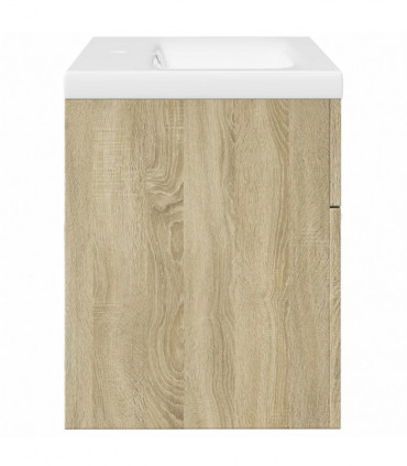 vidaXL Bathroom Sink Cabinet with Built-in Basin Sonoma Oak