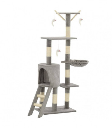 Cat Tree with Sisal Scratching Posts 138 cm Grey