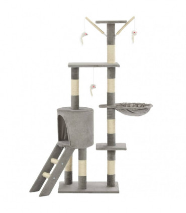 Cat Tree with Sisal Scratching Posts 138 cm Grey