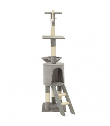Cat Tree with Sisal Scratching Posts 138 cm Grey