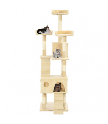 Cat Tree with Sisal Scratching Posts 170 cm Beige