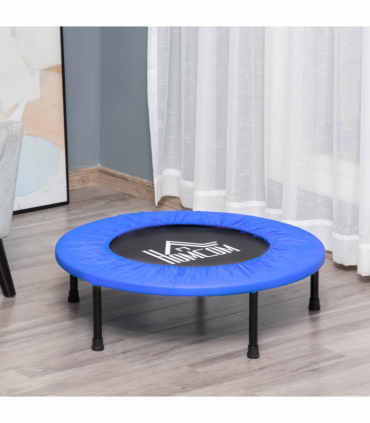 HOMCOM Φ81cm Fitness Trampoline Exercise, Max Load 100 KG, Blue Black