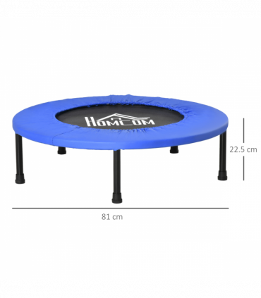 HOMCOM Φ81cm Fitness Trampoline Exercise, Max Load 100 KG, Blue Black