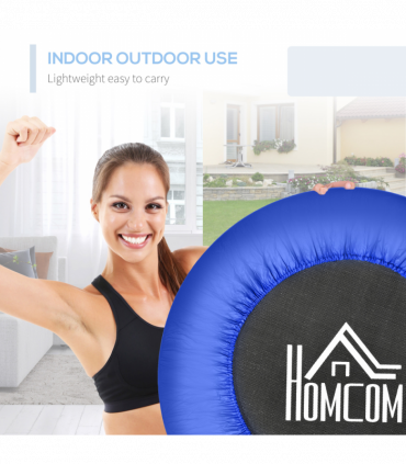 HOMCOM Φ81cm Fitness Trampoline Exercise, Max Load 100 KG, Blue Black