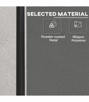 Outsunny Garden Screen with Wheels, 6ft Rolling Privacy Room Divider, Dark Grey